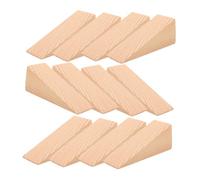 CIYODO 12pcs Triangle Wooden Door Wedges Non Slip Wood Edge Blocks for Indoor Door Stops Textured Diagonal Surface Stable Support for Chair Caning Home Office DIY Projects