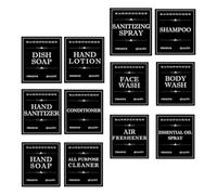 CIYODO 12pcs Waterproof and Oil-Resistant Self-Adhesive Bathroom Labels for Bottles, 70x80mm Skincare and Toiletries Stickers for Travel and Home Organization