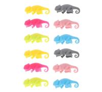 CIYODO 12Pcs Wine Glass Charms Cute Cartoon Chameleon Wine Tags for Parties Easy to Identify Drink Markers Housewarming present and Fun Party Accessory Colors Random Color