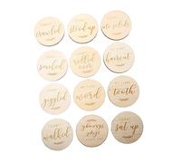 CIYODO 12Pcs Wooden Memory Cards Newborn Milestone Photography Props for Growth Tracking for Showers Sentimental Keepsake and First Year Memories