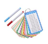 CIYODO 13 Pcs Multiplication Math Facts Flash Cards with Dry Erase Markers and Rings Colorful Educational Arithmetic Learning Tool for School Classroom Teaching Aid for Random Color