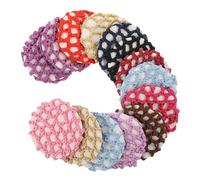 CIYODO 14Pcs Elastic Crocheted Hairnet for Women Bun Cover Nets Mixed Colors Flight Attendant Dance Hair Accessory Kit