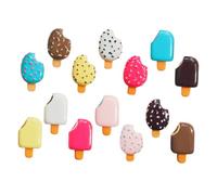 CIYODO 14pcs Mini Resin Candy Charms Lifelike Fake Ice Cream and Chocolate Ornaments for DIY Phone Case Decoration Dessert Accessories for Home and Party Themes