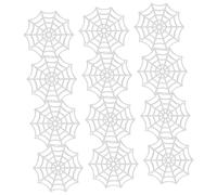 CIYODO 150pcs Glow the Dark Plastic Spider Web Halloween Decor Lightweight Reusable Cobwebs for Haunted House Indoor Outdoor Party Decorations
