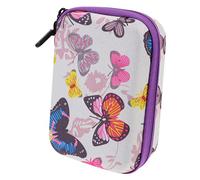 CIYODO 15grid Boy Girl Camera Bag with Zipper Closure Portable Small Photography Case for Digital Cameras Protective Organizer with Mesh Pockets Cute Butterfly Print Design for Boys and