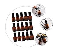 CIYODO 15pcs Empty Nail Polish Vials Cylindrical Tea Colored Glass Bottles with Full Brush for DIY Nail Polish Cuticle Oil Paint Storage Travel Friendly Lightweight Containers