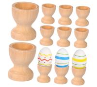CIYODO 15pcs Wooden Egg Cups Novelty Egg Trays for Kids Easter Holder DIY Cups for Kids Wooden Tray Toys Easter Day Toys