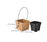 CIYODO 16 Sets Small Square Succulent Planter Boxes with Drainage Kraft Paper Pots with Handles Compact Tiny Succulent Containers for Indoor Desk Windowsill Office Decoration