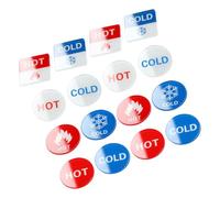 CIYODO 16pcs Acrylic Hot Cold Water Temperature Indicator Stickers Deformation-resistant Faucet Labels for Bathroom Office Hotel Sinks Easy Self-adhesive Installation Visible Signs for