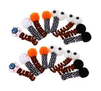 CIYODO 16pcs Halloween Plush Cat Spiral Springs Soft Eyeball Teether for Interactive Swatting Biting Hunting Kitten Play Reduces Boredom and Stimulates Natural Instincts