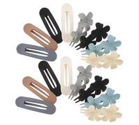 CIYODO 16pcs Large Matte Flower Hair Claw Clips Elegant Floral Snap Barrettes for Side Bangs and Fringe Styling Vintage Matte Floral Hair Accessories for Strong Non-slip Grip