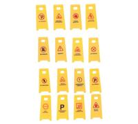 CIYODO 16pcs Miniature Traffic Sign Set for Educational Roadblock Playset with Roads and Parking Accessories Pretend Play for Boys and Family Bonding and Learning