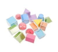 CIYODO 16pcs Transparent Geometric Solids Blocks Educational Math Manipulatives for Classroom Volume Learning with Folding Shapes Model for Spatial Skills Development