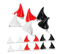 CIYODO 18pcs Halloween Devil Horn Hair Clips Resin Horn Ear Hair Hoops Women Accessories for Cosplay Dress Up Party in White Red Black