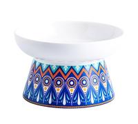 CIYODO 1Pc Cervical Pet Bowl Durable Dog Food Container with Slip Design for Cats and Dogs Peacock Low Center of Gravity for Enhanced Stability