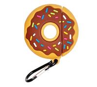 CIYODO 1pc Creative Doughnut Earphone Protective Case Drop Resistant Compatible with Airpods Cute Cartoon Design Portable with Charging Port Hook for
