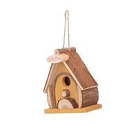 CIYODO 1Pc Wooden Bird House Hanging Nest Feeder for Birds Lightweight with Lanyard for Indoor and Outdoor Use for Garden and Balcony Decoration