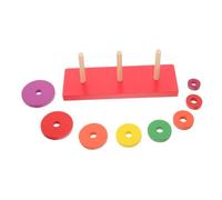 CIYODO 1Set Colorful Wooden Ring Tower Educational Developmental for Enhances Creativity Logic Hand Eye Coordination Skills present for Boys