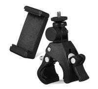 CIYODO 1Set Mic Stand Clip with Rotatable Head Durable Phone Holder for Music Performers Sleek Design for Easy Installation Compatible with Various Stands Protection with Cushion
