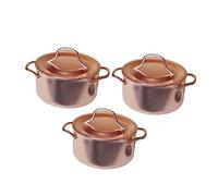 CIYODO 1set Miniature Copper Soup Pot Dollhouse Kitchen Accessories for DIY Decoration for Mini Kitchen Models and Home Decor 3pcs