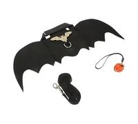 CIYODO 1set Wear-resistant Bunny Bat Wings Costume for Halloween Parties Lightweight Outfit Leash and Bell for Bunnies and Chinchillas