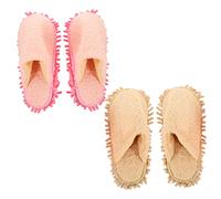 CIYODO 2 Pairs Mop Slippers for Household Cleaning of Cozy Dust Mop Shoes Washable and Reusable Cleaning Slippers for Easy Sweeping Skid Design for Comfortable Use
