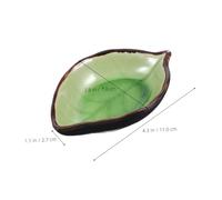CIYODO 2 Pcs Ceramic Spoon Rest Leaf Shaped Holder for Kitchen Countertop Light Green Food Serving Plate for Small Utensils Unique Nature-Inspired Design Farmhouse Style Cooking Utensil