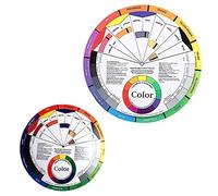 CIYODO 2 Pcs Creative Color Wheel Art Mixing Board for Women Nail Art Color Card Learning Guide with Rotation Chart for Makeup Blending and Matching