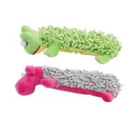 CIYODO 2 Pcs Plush Chewing for Pets Cartoon Frog Hippopotamus Sound Making Molar Educational Playthings to Reduce Boredom for Home and Shop Use
