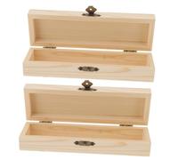 CIYODO 2 Pcs Solid Color Wooden Pencil Box DIY Graffiti Stationery Holder for School Project Sturdy Rectangle Storage Case with Large Capacity for Pens and Small Items