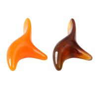 CIYODO 2 Pcs Thai Resin Foot Massage Stick for Reflexology, Stimulation Tool for Soles and Legs, Yellow and Amber, Suitable for Foot and Leg Relaxation Therapy