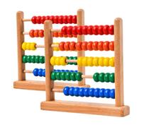 CIYODO 2 Pcs Vintage Style Wooden Abacus for Preschool Math Learning Educational Beech Wood Counting Tool Enhancing Motor Skills and Calculation Ability