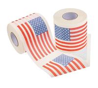 CIYODO 2 Rolls American Flag Printed Toilet Tissue Paper Ply Bathroom Napkin Creative Decorative Toilet Paper for Skin for Parties and Special Occasions