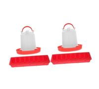 CIYODO 2 Sets Automatic Chicken Feeding Box with Water Holder Durable Feeder for Poultry for Parrots and Pigeons Daily Use Chicken Water Dispenser Kit Small Feeding Trough
