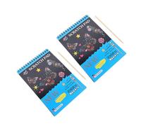 CIYODO 2 Sets Black Scratch Paper Art for DIY Scratch Off Craft Book with Wooden Stylus Enhances Creativity and Visualization Skills for Boys