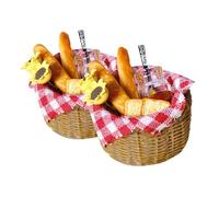 CIYODO 2 Sets Miniature Bread Basket Set of Authentic Dollhouse Decoration with DIY Accessories for Realistic Kitchen Scenes for Photography Creative Play