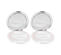 CIYODO 2 Sets Portable Loose Powder Box with Built Powder Puff Fine Cloth Material Mesh Design Skin-friendly Makeup Container with Flip Cover and Elastic Net No Leakage