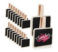 CIYODO 20 Pcs Mini Square Chalkboard Signs with Sturdy Clips for Food Labels Party Buffet Wedding Decoration Compact and Blackboard Tags for Table Display