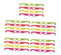 CIYODO 20Pcs Cardboard Glasses for Tv Movies Parties Viewing Glasses with Red Yellow Green Frames Portable Fun for Home Theater and Travel