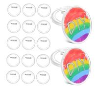 CIYODO 20pcs Clear Button Pins Acrylic Craft Badge Making Supplies Scratch Resistant Pin Backed Badges for DIY Designs Secure Fastening for Clothing and Bags
