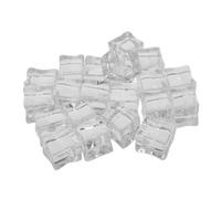 CIYODO 20pcs Clear Fake Ice Cubes Transparent Plastic Square Simulation Realistic Texture for Bar Photography Props Home Decoration and Display Cabinet Ornaments