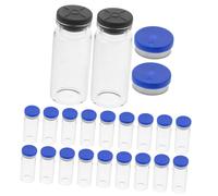 CIYODO 20pcs Clear Flat Bottom Vials with Caps High Pressure Resistant Experiment Bottles Durable Transparent Glass for Easy Liquid Refill and Secure Transport
