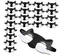 CIYODO 20pcs Felt Wolf Masks for Half Face Cosplay Animal Masks for Halloween Dress Up Parties Comfortable Elastic Strap Breathable Design for