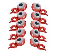 CIYODO 20pcs Halloween Inflatable Foil Eyeball Wrist Balloons for Party Supplies Holiday Decorations Lightweight Aluminum Foil Easy to Inflate and Wear Interactive Festive Fun for