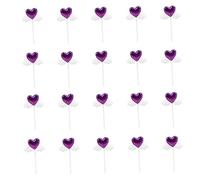 CIYODO 20Pcs Heart Cupcake Picks Angel Wings Cake Decor Random Color PU Cloth Material for Birthday Shower Wedding Dessert Decoration Random Color