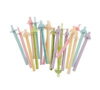 CIYODO 20pcs Macaron Color Plastic Bird Cage Perches for Parakeets and Cockatiels Anti-slip Chew-resistant Horizontal Sticks with Hooks Fit for Standard Parrot Stands and Habitats