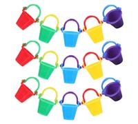 CIYODO 20Pcs Miniature Buckets Beach Buckets for Pretend Play Dollhouse Accessories Mini Pails for Creative