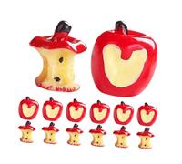 CIYODO 20pcs Miniature Incomplete Apple Models with Realistic Cores for Dollhouse Kitchen Decoration and Photography Props Lifelike Artificial Fruit Display for Home Tabletop and Party