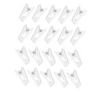 CIYODO 20Pcs Transparent Plastic Badge Clips Self-Adhesive Spring Photo Clips Sticky Wall Mount Holders for Id Cards Badges Office Classroom Use