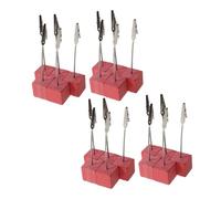 CIYODO 20pcs Vintage Pink Wood Place Card Holders with Strong Metal Clips Secure Table and Note Clip Stands for Weddings Parties Business Cards Lightweight Memo Holders for Events and